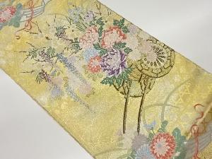 本佐賀錦花車模様織出し袋帯